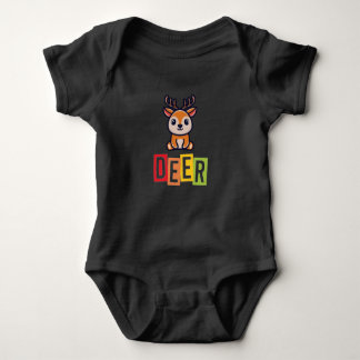 Deer blk baby bodysuit