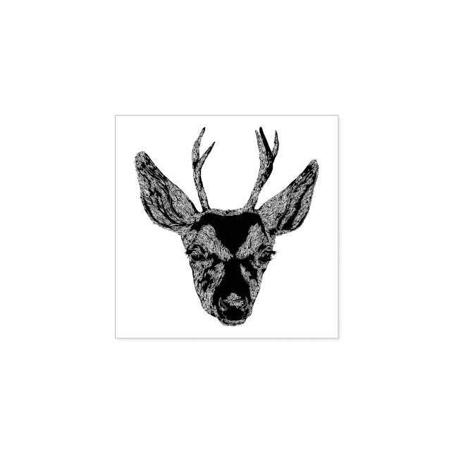 Deer Boho Portrait Rubber Stamp (Imprint)