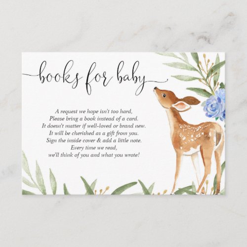 Deer book request boy baby shower book insert