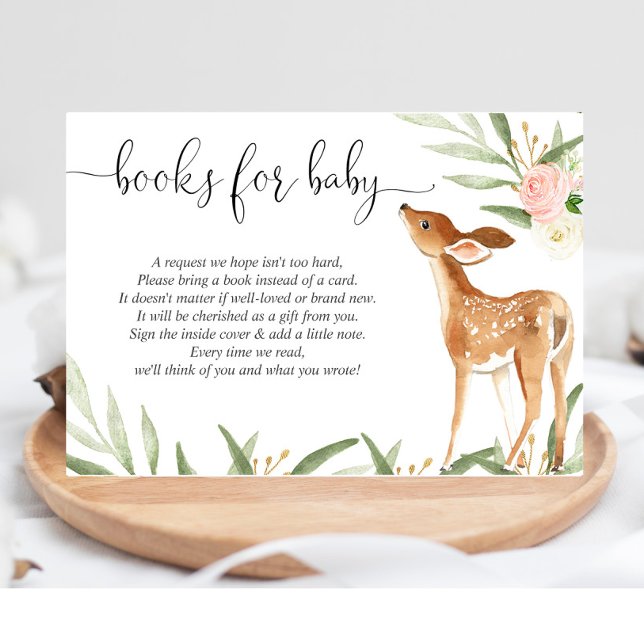 Deer book request girl baby shower book insert (Creator Uploaded)