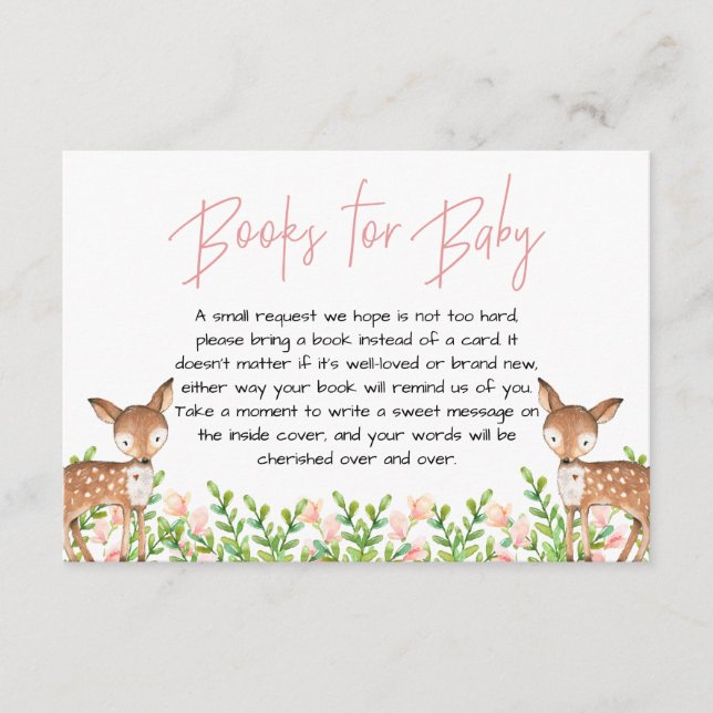 Deer Books for Baby, Oh Deer Baby Shower Enclosure Card (Front)