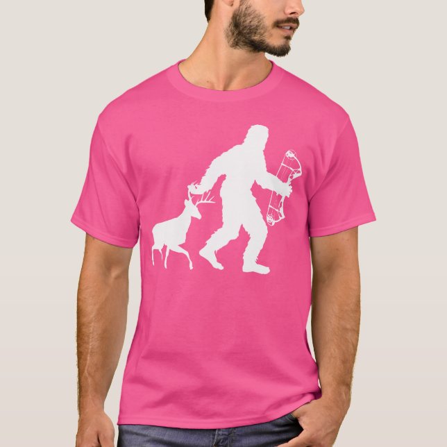 Deer Bow Hunting Bigfoot Deer Hunter Crossbow Sasq T-Shirt (Front)