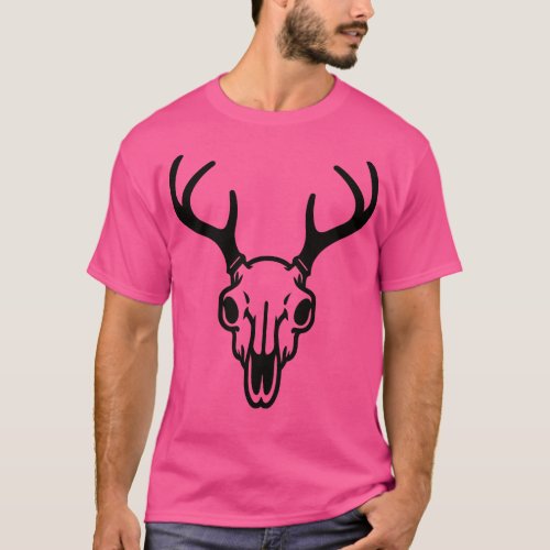 Deer Buck Antlers Skull T_Shirt