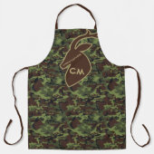 Deer Buck Camouflage Add Name Initials Brown Apron (Front)