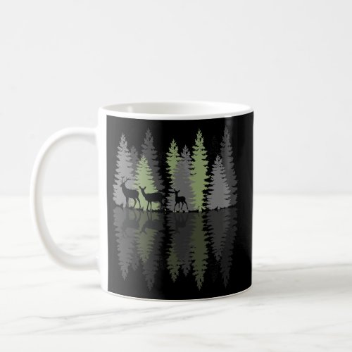 Deer Buck Doe Fawn Pine Trees Wilderness Love Coffee Mug