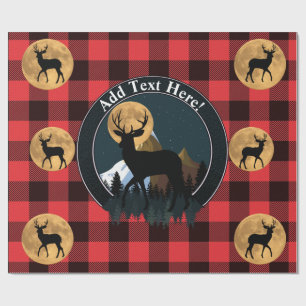 Deer Buck Full Moon Wrapping Paper