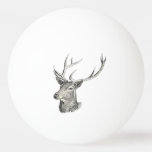 Deer Buck Head With Antlers Drawing Ping-pong Ball at Zazzle
