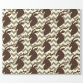 Deer Buck Head with Chevron Brown Wrapping Paper (Flat)