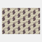 Deer Buck Head with Chevron Brown Wrapping Paper Sheets (Front 3)