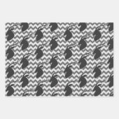 Deer Buck Head with Chevron Gray Wrapping Paper Sheets (Front 2)