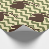 Deer Buck Head with Chevron Wrapping Paper (Corner)