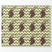 Deer Buck Head with Chevron Wrapping Paper (Flat)