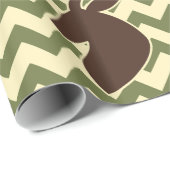 Deer Buck Head with Chevron Wrapping Paper (Roll Corner)