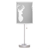 Deer Buck Hunter Nursery Lamp Gray/White Trim (Left)