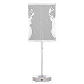 Deer Buck Hunter Nursery Lamp Gray/White Trim (Back)