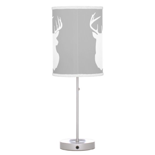 Deer Buck Hunter Nursery Lamp Gray/White Trim (Back)