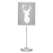 Deer Buck Hunter Nursery Lamp Gray/White Trim (Front)
