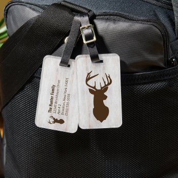 Deer Buck Hunter Rustic Custom Luggage Tag by allpetscherished at Zazzle