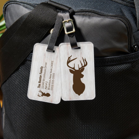 Deer Buck Hunter Rustic Custom Luggage Tag