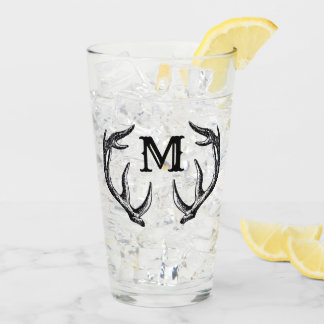 Deer Buck Monogram Man Cave Lodge Cabin Glass