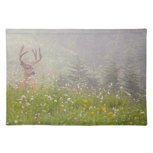 Deer Buck  Mount Rainier National Park Cloth Placemat