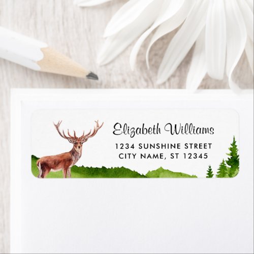 Deer Buck Return Address Label