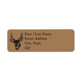 Deer Buck Return Address Label by CrabTreeGifts at Zazzle