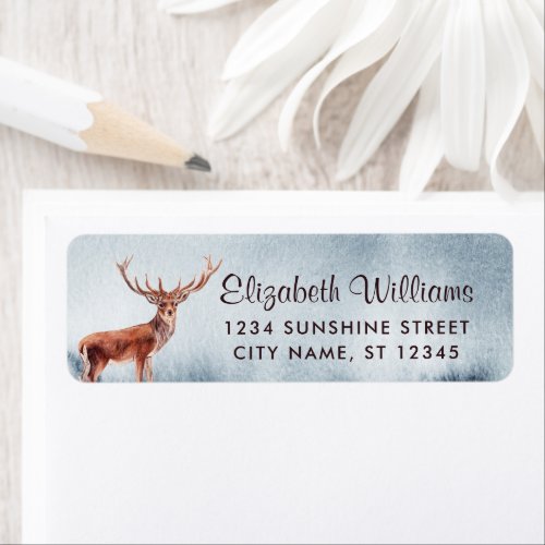 Deer Buck Return Address Label