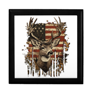 Deer, Buck Season USA Flag Gift Box