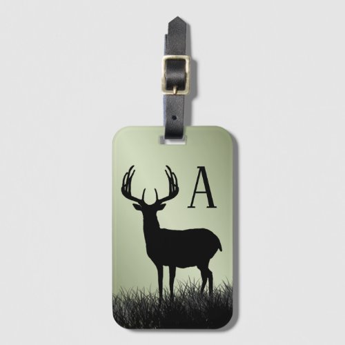 Deer Buck Stag Monogram Luggage Tag