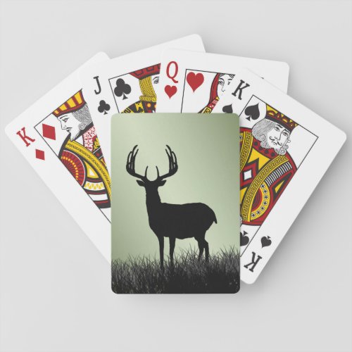 Deer Buck Stag Silhouette Poker Cards