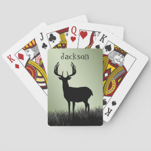 Deer Buck Stag Silhouette Poker Cards