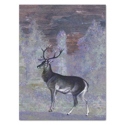 Deer Buck Winter Decoupage Tissue Paper