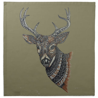 Deer Buck with Intricate Design Cloth Napkin