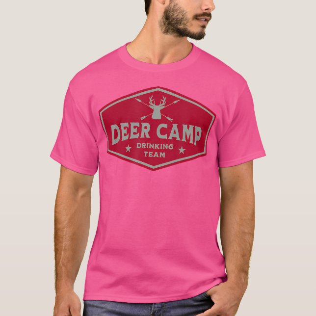 Deer Camp Drinking Team - Funny Hunting T-Shirt (Front)