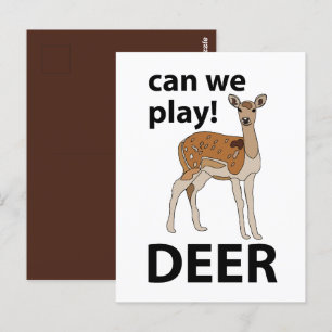 Deer Can We Play Cute Deer Postcard