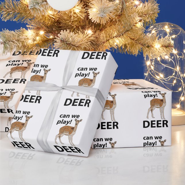 Deer Can We Play Cute Deer Wrapping Paper (Holidays)