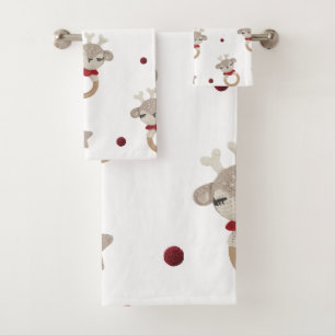 Deer cartoon bath towel set