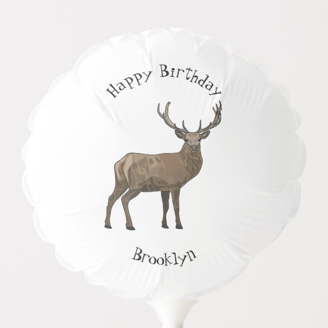 Deer cartoon illustration balloon (Front)
