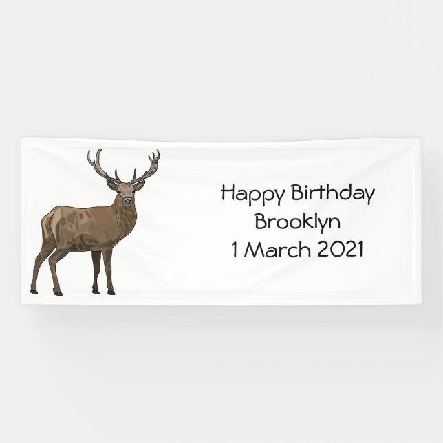 Deer cartoon illustration banner (Horizontal)