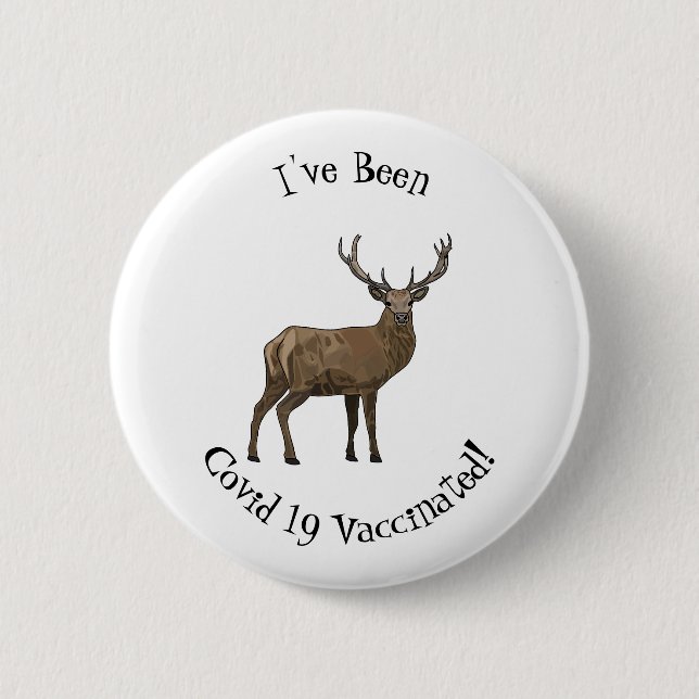Deer cartoon illustration button (Front)
