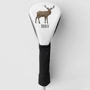 Deer cartoon illustration golf head cover