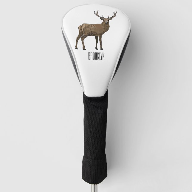 Deer cartoon illustration golf head cover (Front)