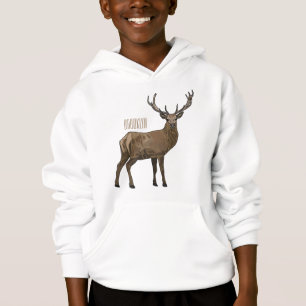 Deer cartoon illustration hoodie