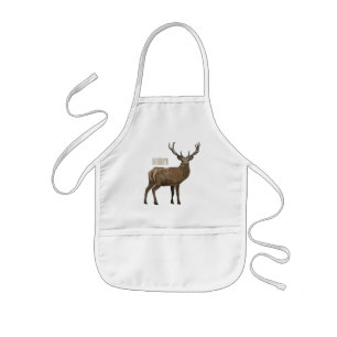 Deer cartoon illustration kids' apron