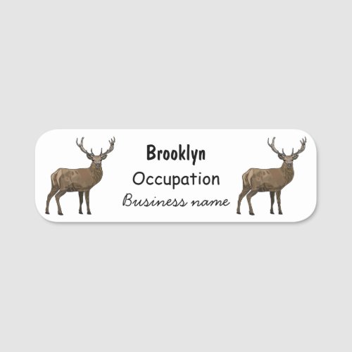 Deer cartoon illustration name tag