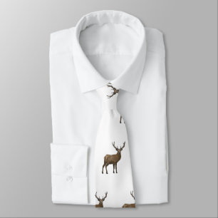 Deer cartoon illustration neck tie