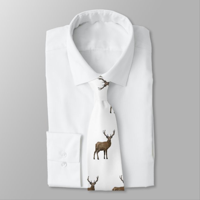 Deer cartoon illustration neck tie (Tied)