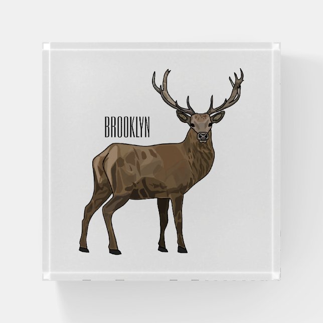 Deer cartoon illustration paperweight (Front)