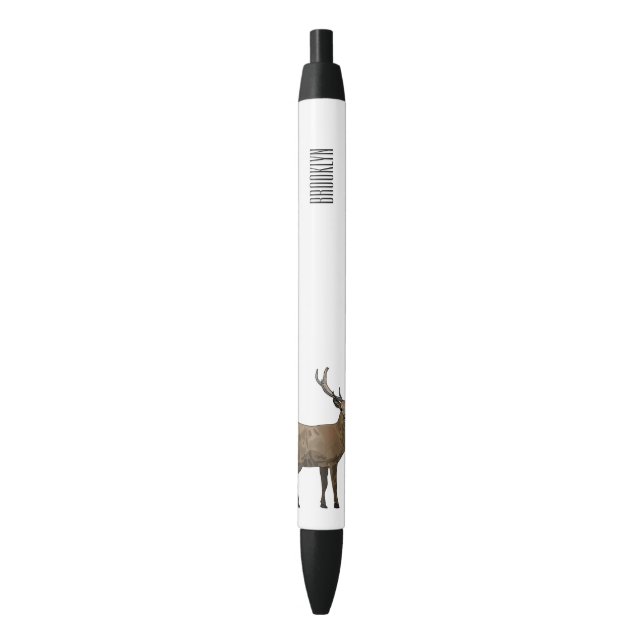 Deer cartoon illustration pen (Front Vertical)